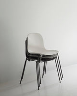 Chaise Form Stacking Black Steel — White