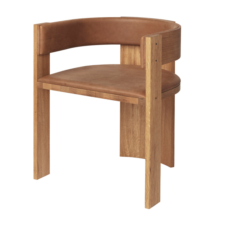 Chaise de diner Collector — Chêne foncé et cuir