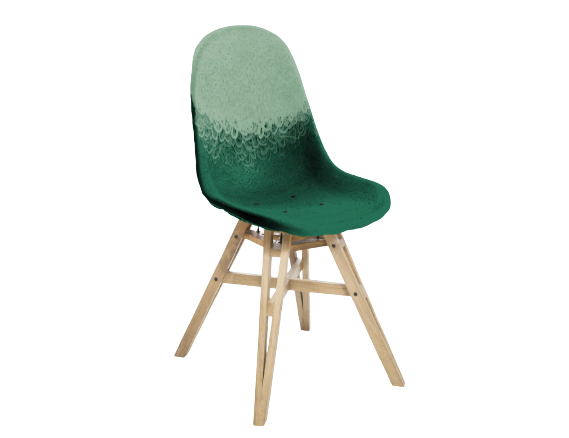 Chaise Gravêne 5.5 en bois — Vert dégradé