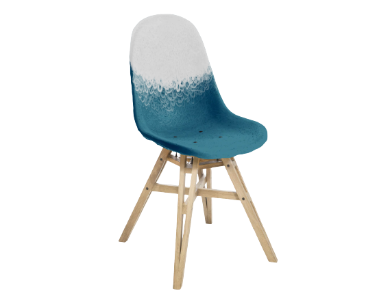 Chaise Gravêne 5.5 en bois — Bleu & Gris