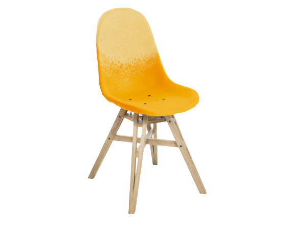 Chaise Gravêne 5.5 en bois — Jaune dégradé