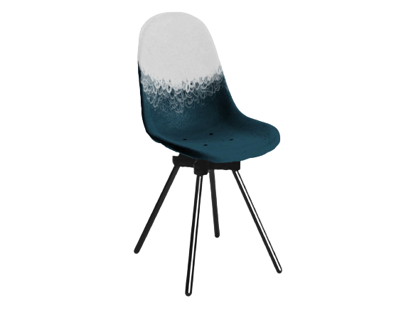 Chaise Gravêne 6.3 en métal — Blanc cassé & Marine