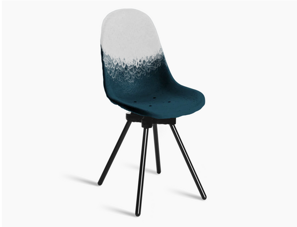 Chaise Gravêne 6.3 en métal — Blanc cassé & Marine