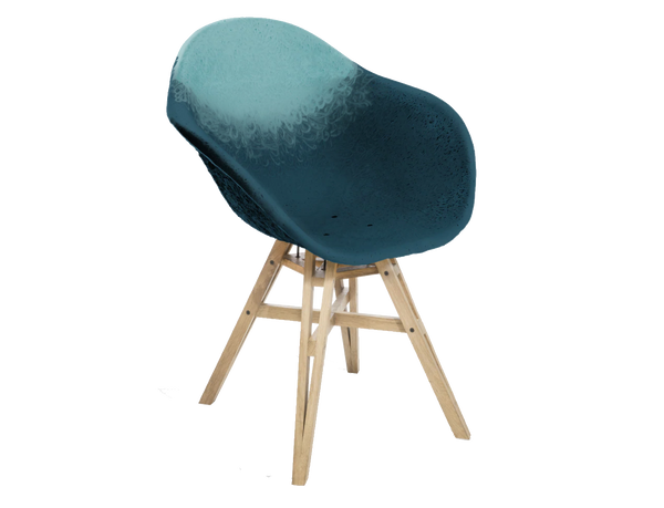 Fauteuil Gravêne 6.7 en bois — Bleu marine & Bleu ciel