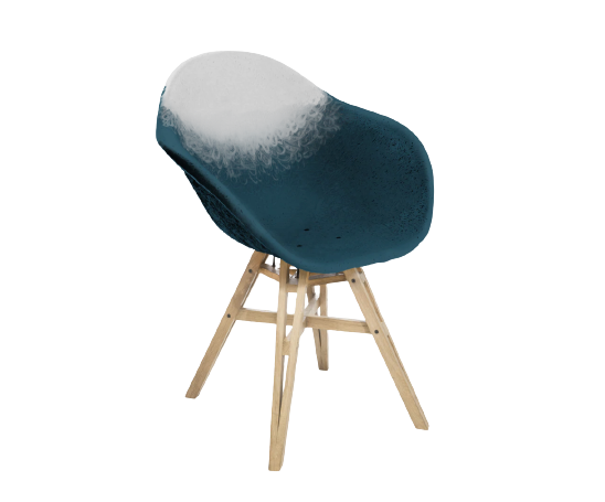 Fauteuil Gravêne 6.7 en bois — Bleu & Blanc