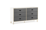 Commode Kabino w. 6 Drawers — Grey