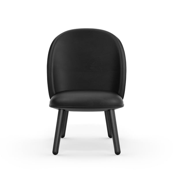 Chaise lounge Ace en chêne noir — Cuir Noir