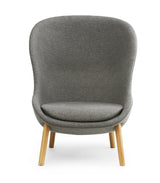 Fauteuil Hyg High en chêne — Gris