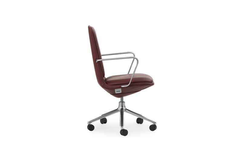 Chaise de bureau Off Low 5W — Bordeau avec coussin