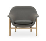Fauteuil Drape Low en chêne — Gris