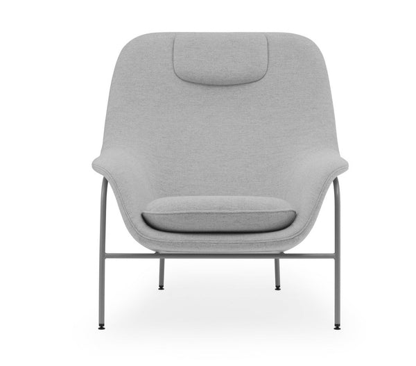 Fauteuil Drape Haut en acier — Gris