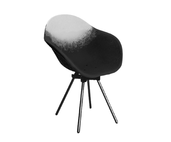 Fauteuil Gravêne 7.5 en métal — Gris & Noir