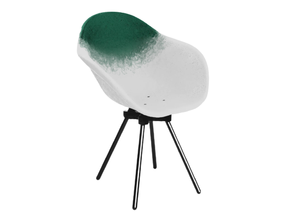 Fauteuil Gravêne 7.5 en métal — Sapin & Blanc cassé