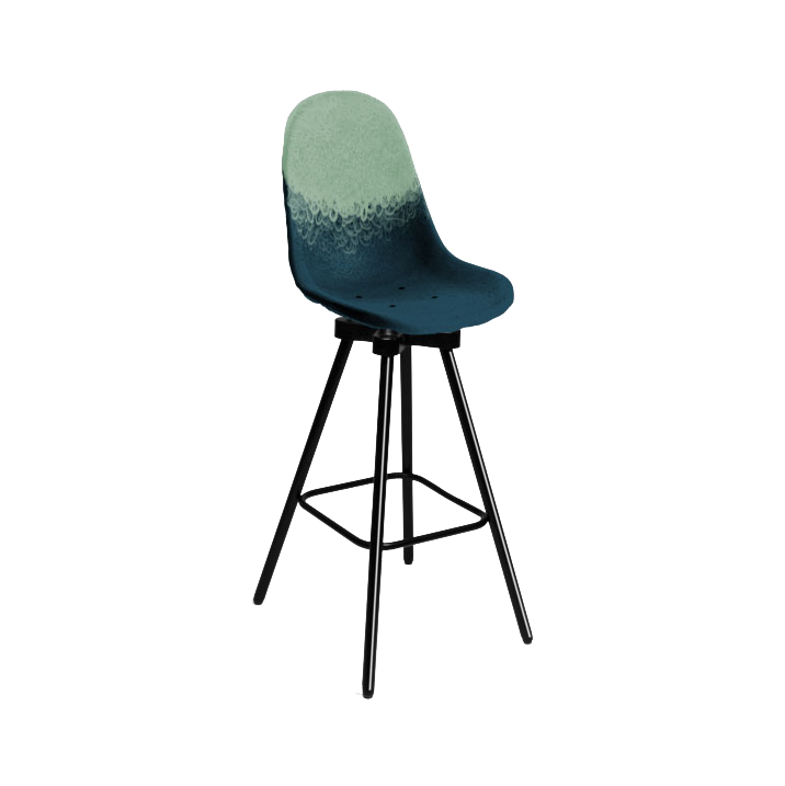 Tabouret Gravêne 7.6 en métal — Bleu & Vert