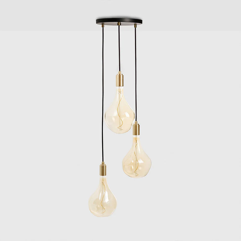 Suspension Triple pendant Voronoi II noir — Laiton