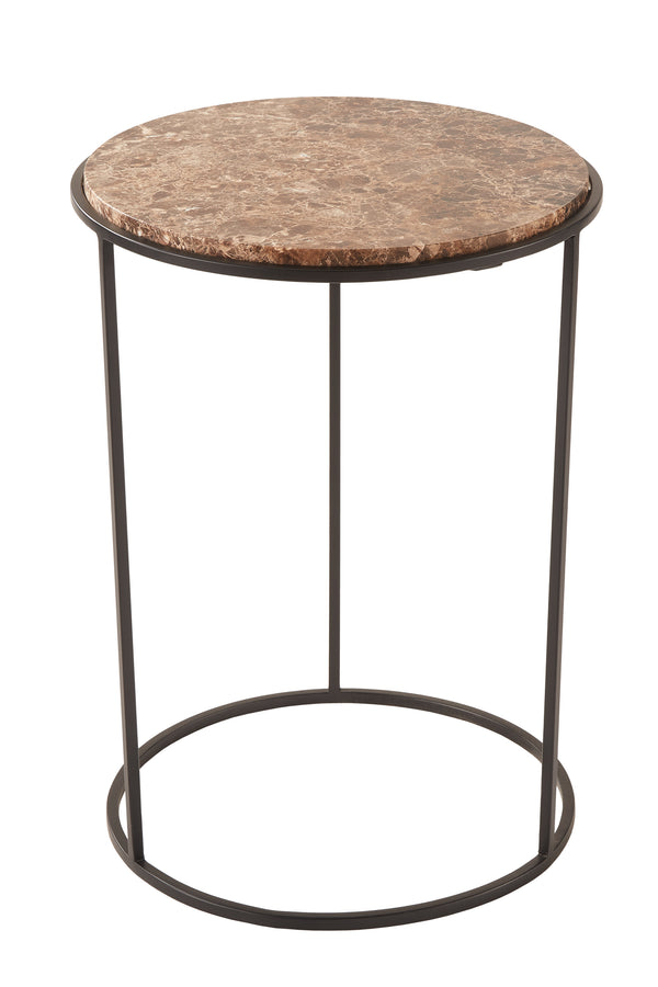Table d'appoint Costance en marbre Emperador — Noir