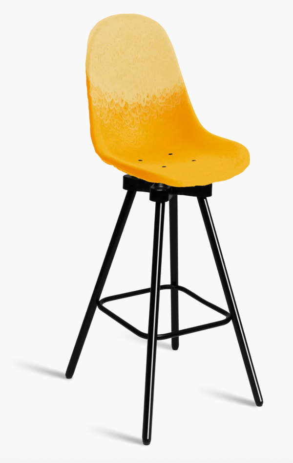 Tabouret Gravêne 7.6 en métal — Paille & Jaune