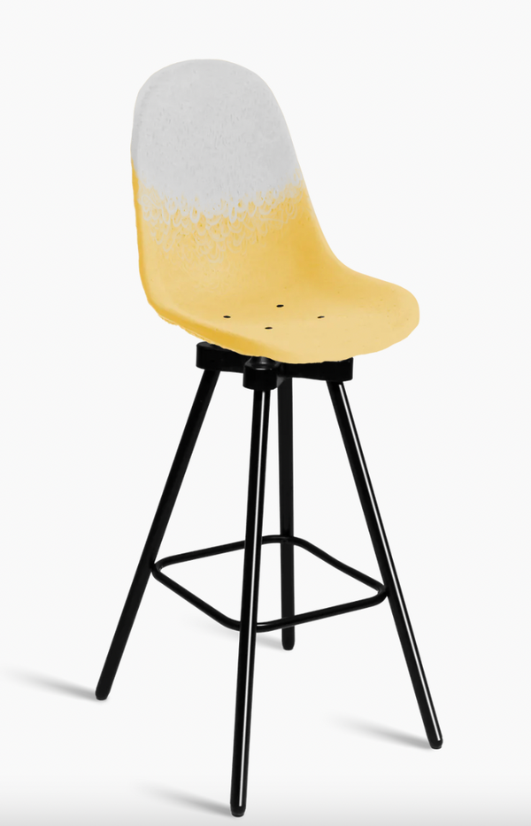 Tabouret Gravêne 7.6 en métal — Blanc & Jaune