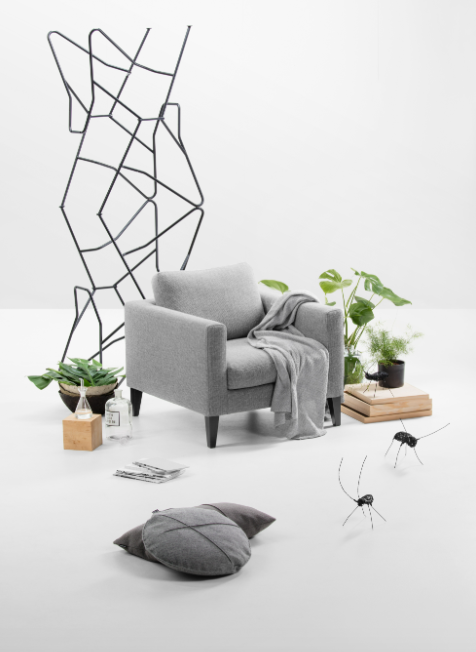 Fauteuil ELEGANCE — Tissu Gris