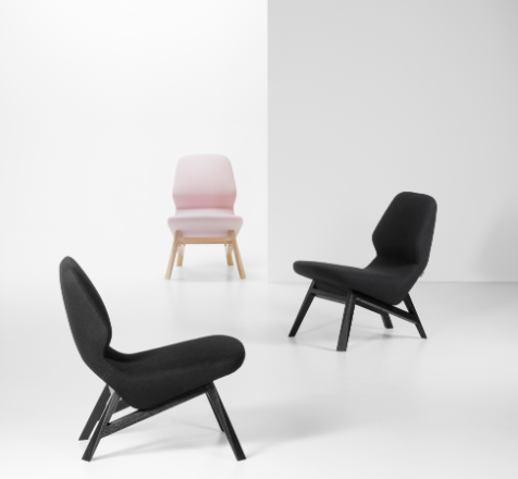 Fauteuil Bas OBLIQUE — Chêne noir