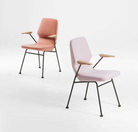 Chaise OBLIQUE Métal — Rose