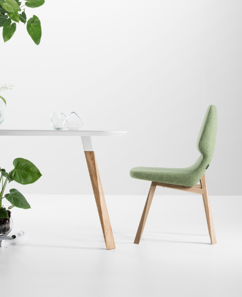 Chaise OBLIQUE Chêne — Bleu