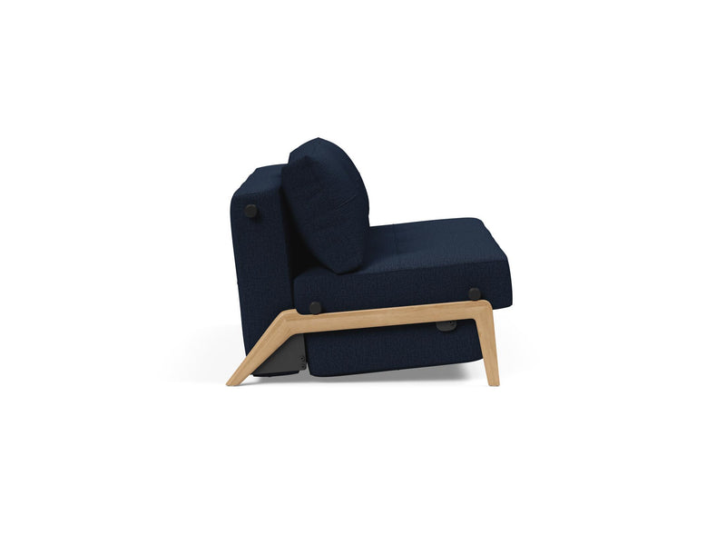 Canapé-lit CUBED 140 Wood — 528 Mixed Dance Blue