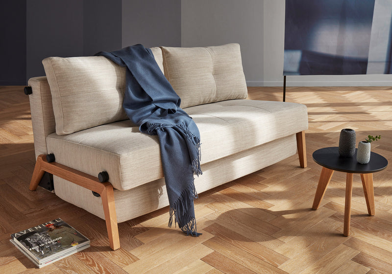 Canapé-lit CUBED 140 Wood — 612 Blida Sand Grey