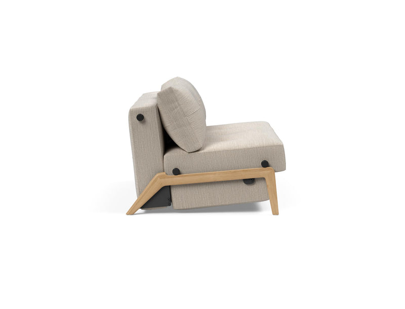 Canapé-lit CUBED 140 Wood — 612 Blida Sand Grey