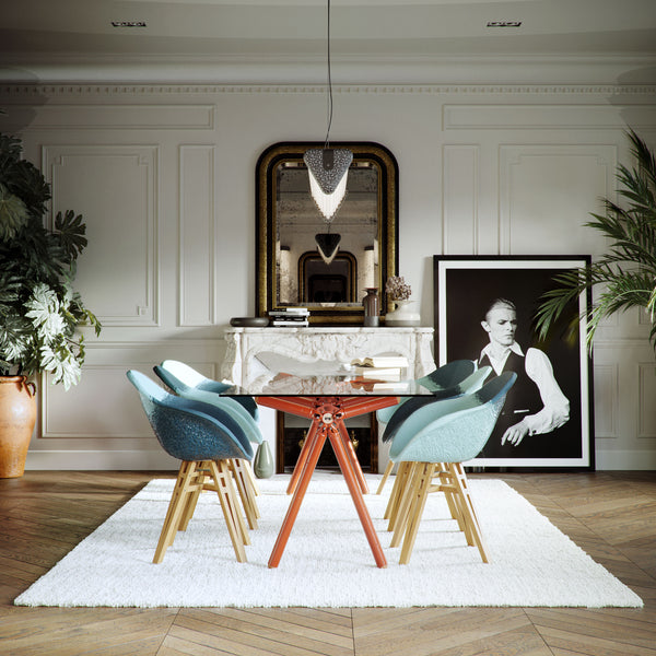 Fauteuil Gravêne 7.5 en métal — Blanc & Bleu
