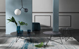 Table basse Ermione en verre-marbre 65cm — Noir