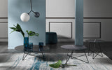 Table basse Ermione en verre-marbre 90cm — Noir