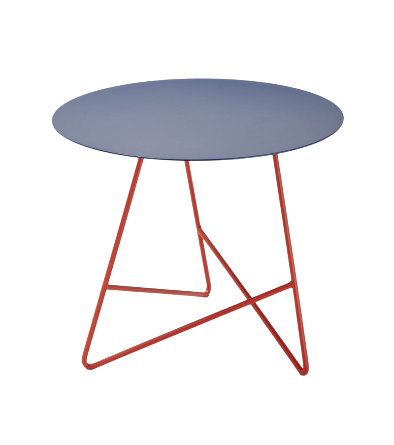 Table d'appoint Ermione Bicolor — Bleu Navy & Rouge Papavero