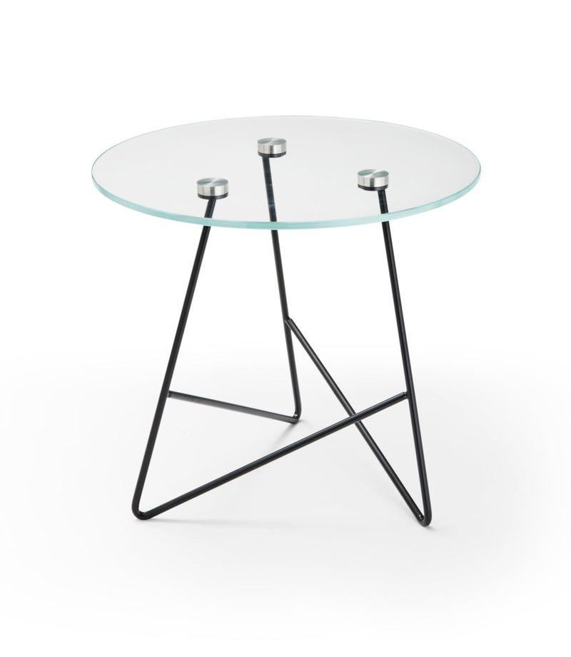 Table d'appoint Ermione vitre transparente — Noir