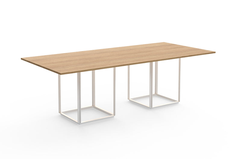 Table de diner Florence rectangulaire — Natural Oak w. White Frame