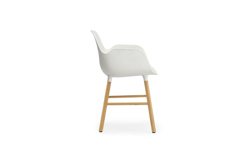 Chaise avec accoudoirs Form Chêne — Blanc