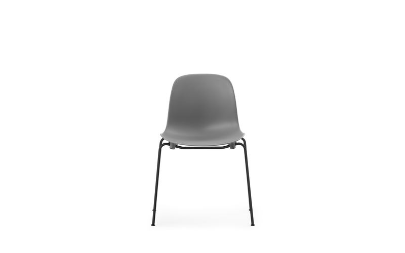 Chaise Form Stacking Black Steel — Grey