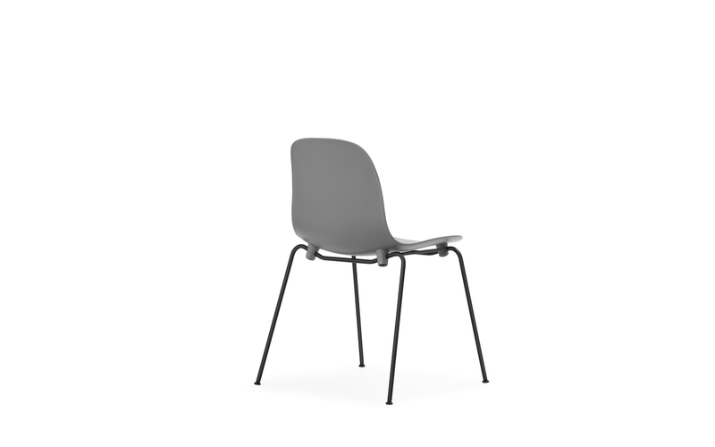 Chaise Form Stacking Black Steel — Grey