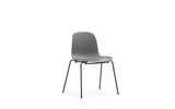 Chaise Form Stacking Black Steel — Grey