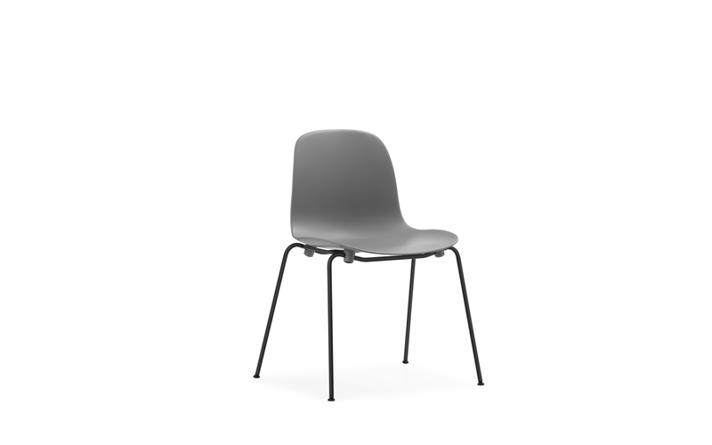 Chaise Form Stacking Black Steel — Grey