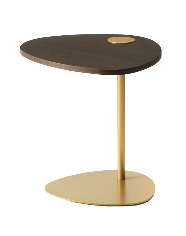Table basse Hug — Bois & Métal doré