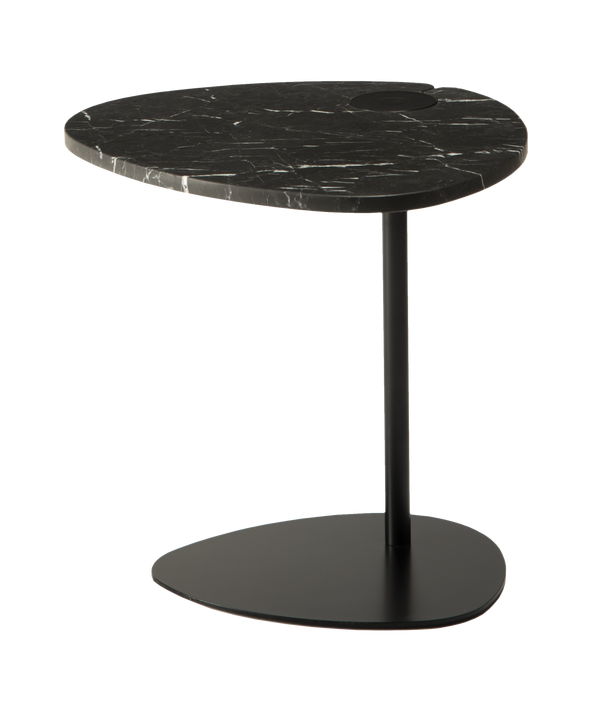 Table basse Hug — Marbre noir & Métal noir