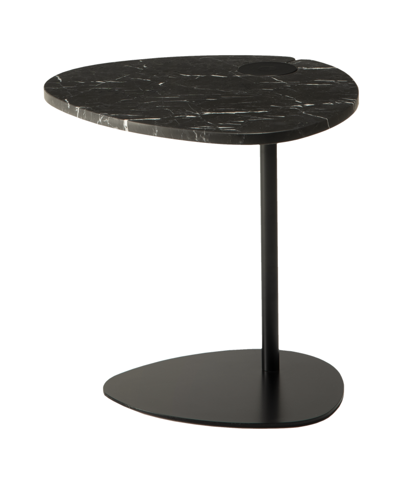 Table basse Hug — Marbre noir & Métal noir