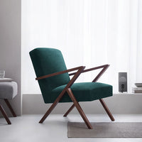 Fauteuil Retrostar - Velvet Line Walnut stain & Hunter Green