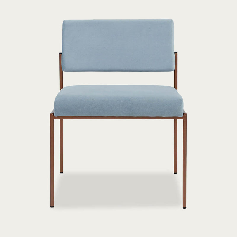 Chaise Cube 55 - Velvet Line — Copper & Ice Blue