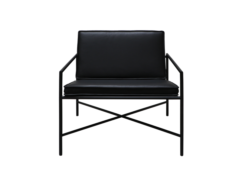 Fauteuil Lounge — Cuir noir