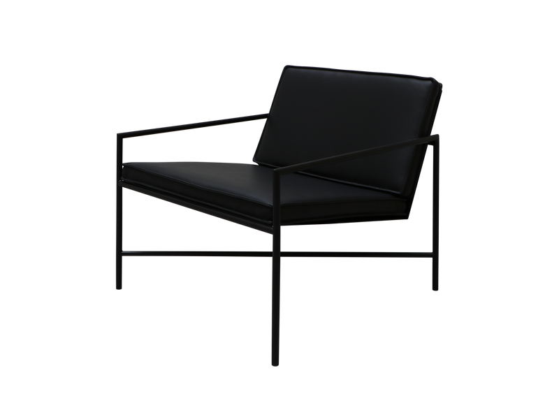 Fauteuil Lounge — Cuir noir