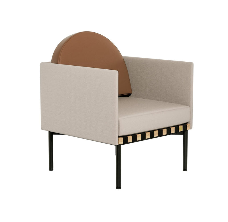 Fauteuil Grid - 2 accoudoirs — Gris Beige