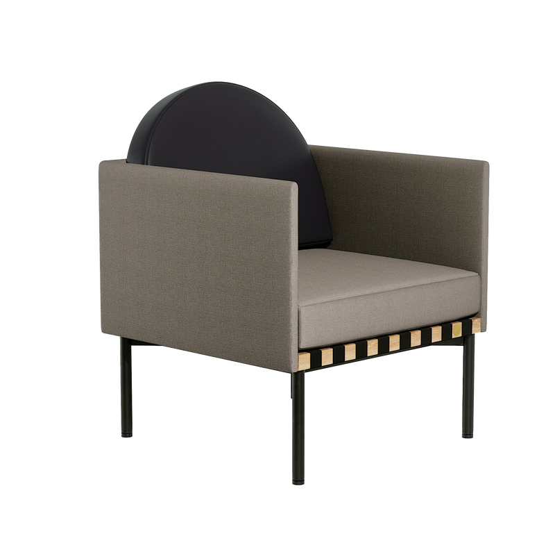 Fauteuil Grid - 2 accoudoirs — Gris Noir