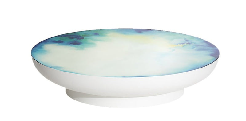 Table basse miroir Francis Extra grande — Bleu & Jaune